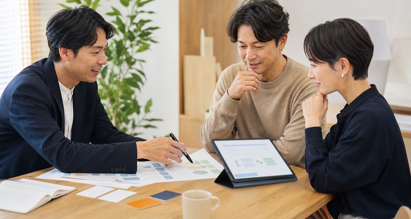 営業対象や進め方を相談している打ち合わせの様子